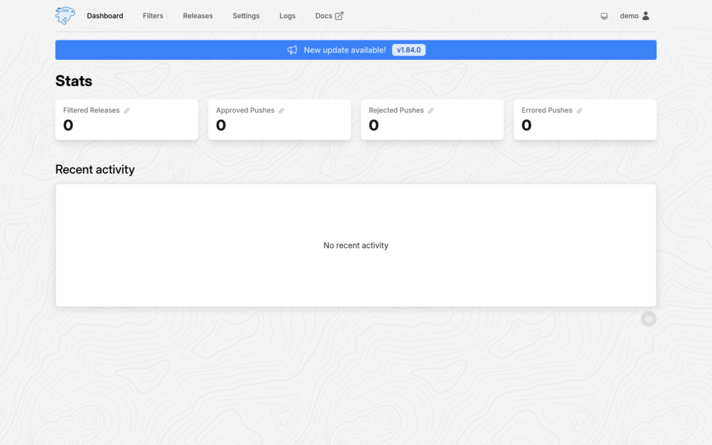 Autobrr Setup: Automated Torrent Grabbing for Your Seedbox 1 Autobrr dashboard on a seedbox showing filtered releases, approved pushes and recent activity