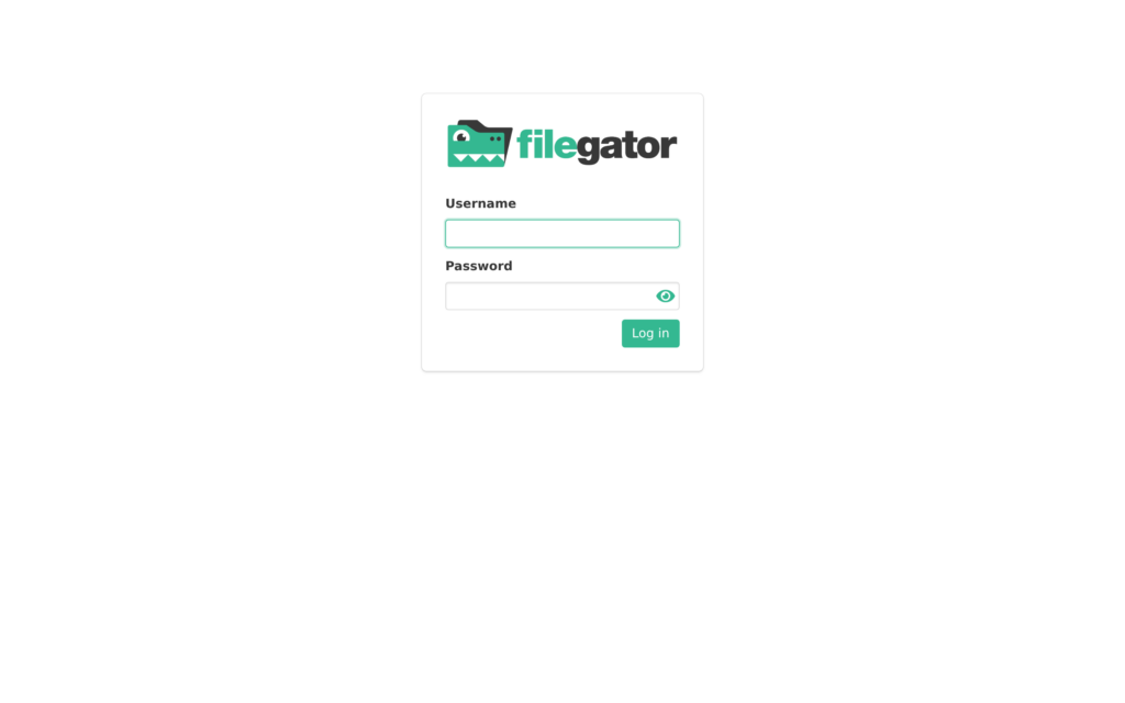 Filegator: Web File Manager for Your Seedbox 1 FileGator login screen on a seedbox, the web file manager you sign into with your seedbox credentials