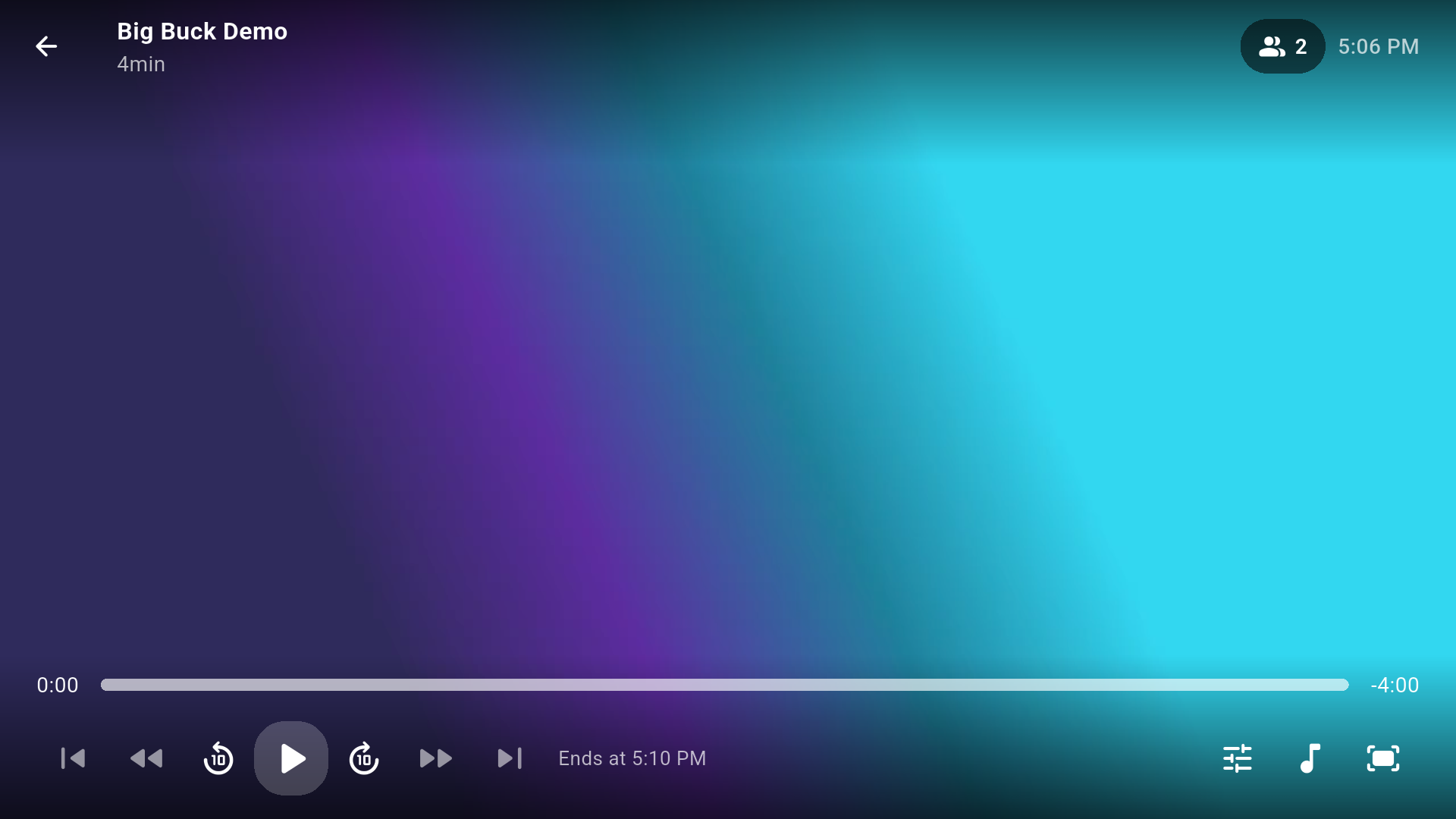 Watch Together in EvoPlex: how the relay works 7 EvoPlex player on the TV showing the same title with a badge reading 2