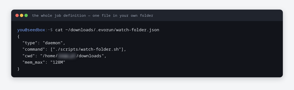 Seedbox Cron Jobs: Run Your Own Scripts Without Root 1 A seedbox cron job defined in a single JSON file inside the user's own downloads folder