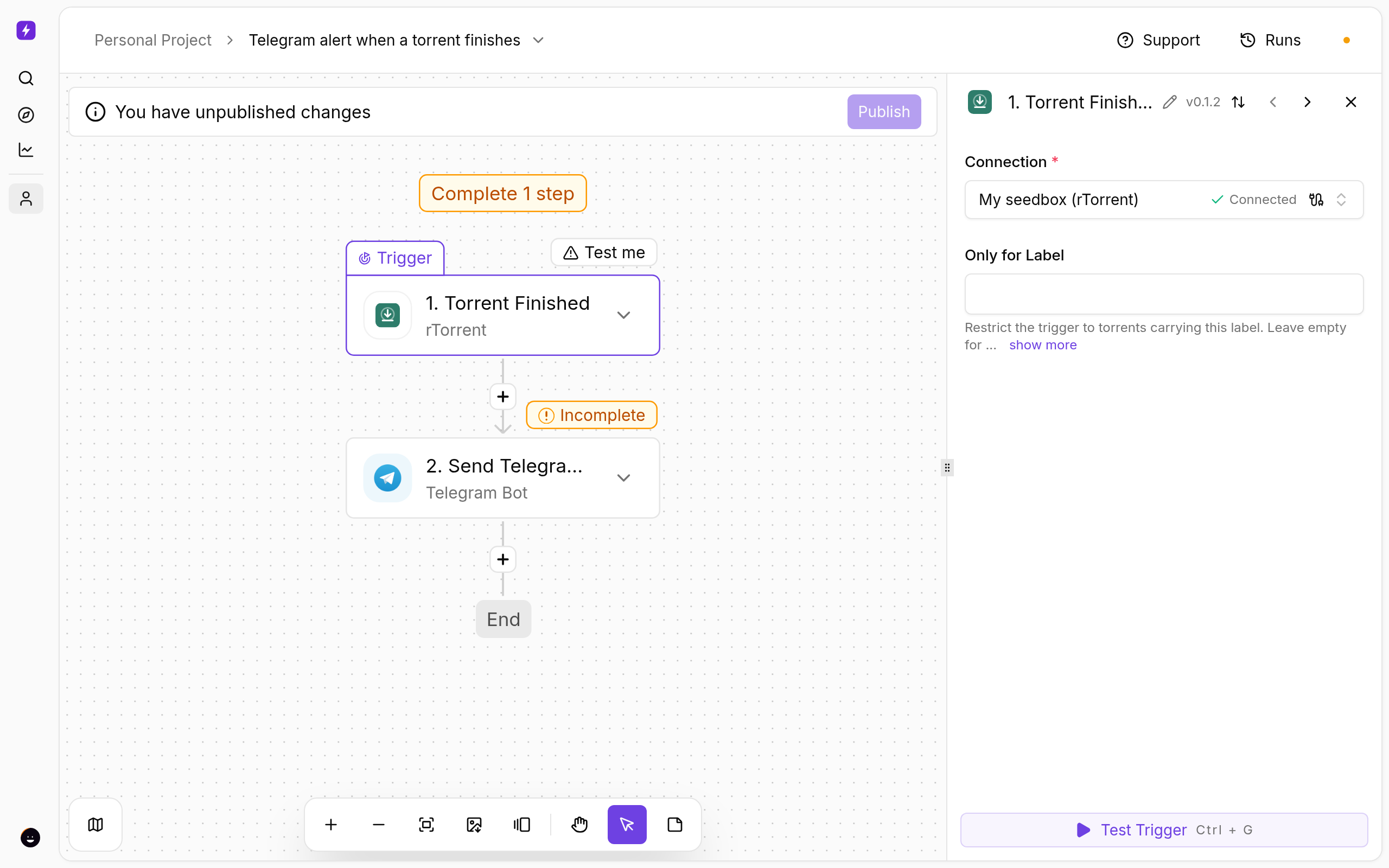 Get a Telegram Message When a Torrent Finishes on Your Seedbox 4 Telegram alert when a torrent finishes — trigger settings