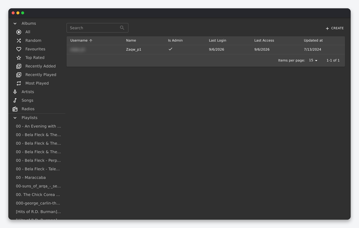 Navidrome Settings Explained: Personal, Users, Players and Transcoding 2 Navidrome Users list showing username, name, admin flag, last login and last access