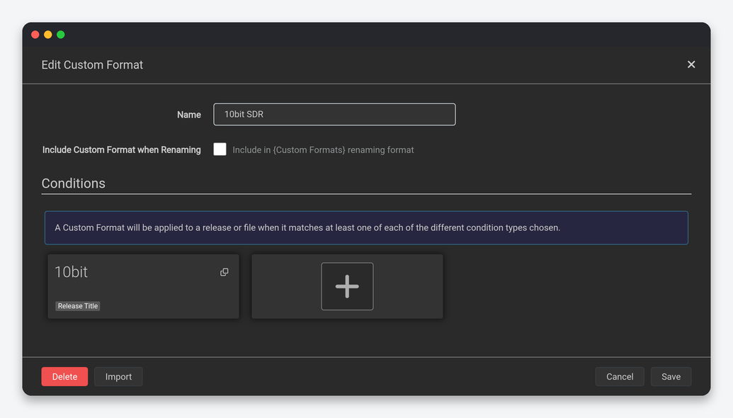 Radarr Settings Explained: Every Option, Tuned for a Seedbox 7 Radarr custom format editor