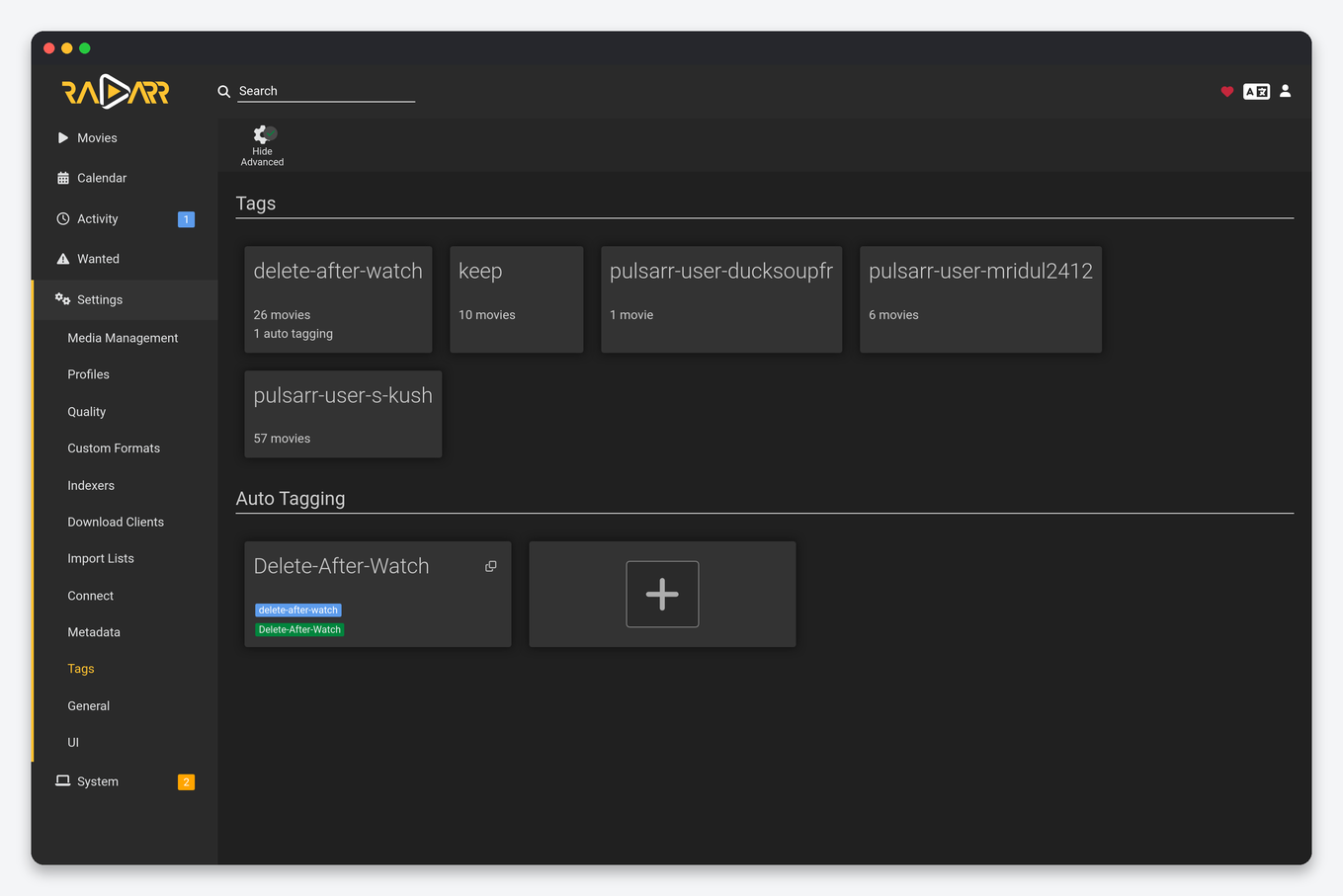 Radarr Settings Explained: Every Option, Tuned for a Seedbox 15 Radarr Tags and Auto Tagging settings