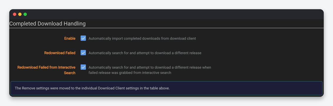 Sonarr Settings Explained: Every Option, Tuned for a Seedbox 11 Sonarr Completed Download Handling settings
