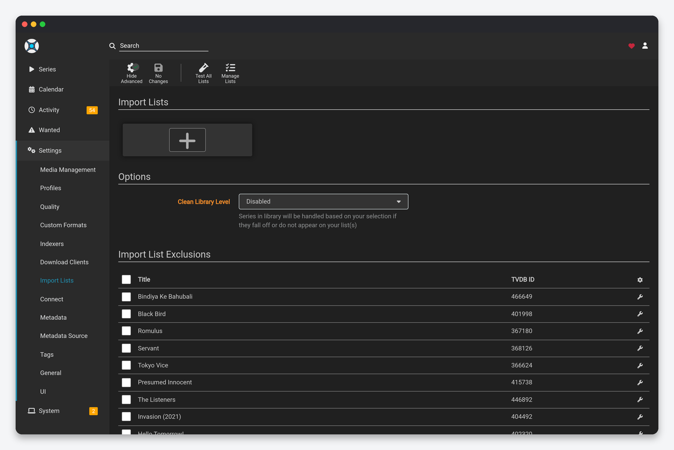 Sonarr Settings Explained: Every Option, Tuned for a Seedbox 13 Sonarr Import Lists settings