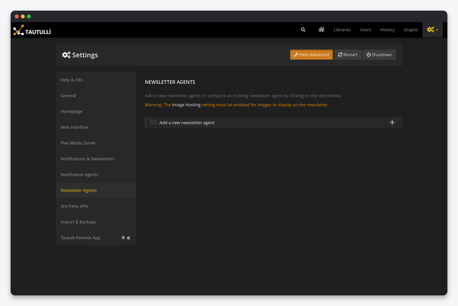 Tautulli Settings Explained: Notifications, Plex, Web Interface and Backups 7 Tautulli Newsletter Agents page