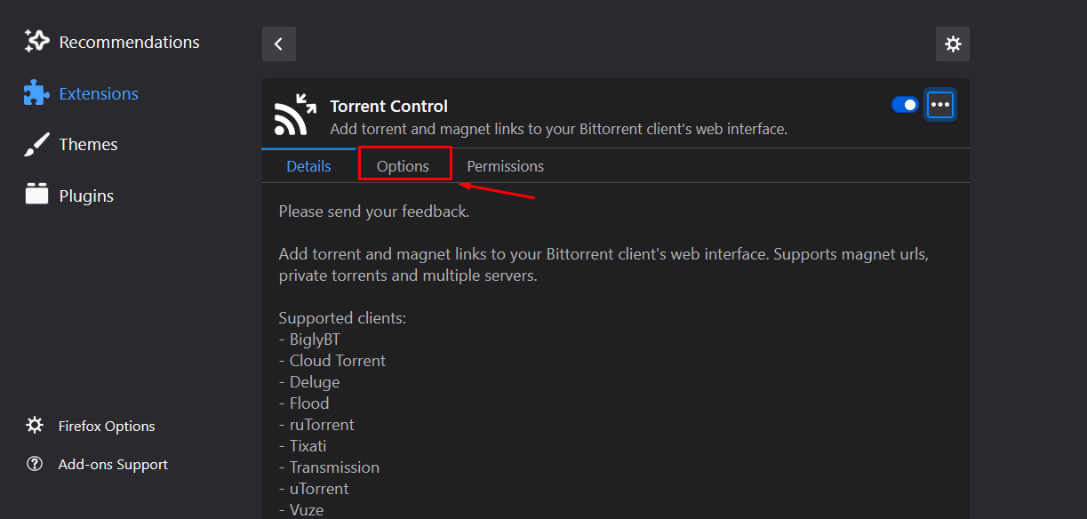 Firefox Torrent Control Remote Torrent Adder