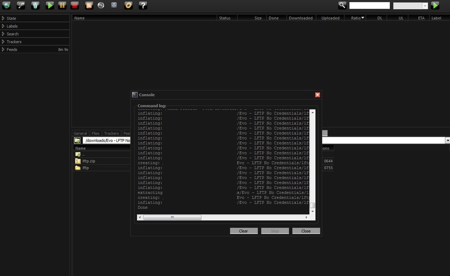 Extracting An Archive With Rutorrent