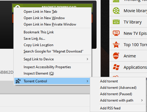 Firefox Torrent Control Remote Torrent Adder