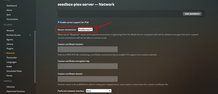 How To Use Secure Server Connections In Plex